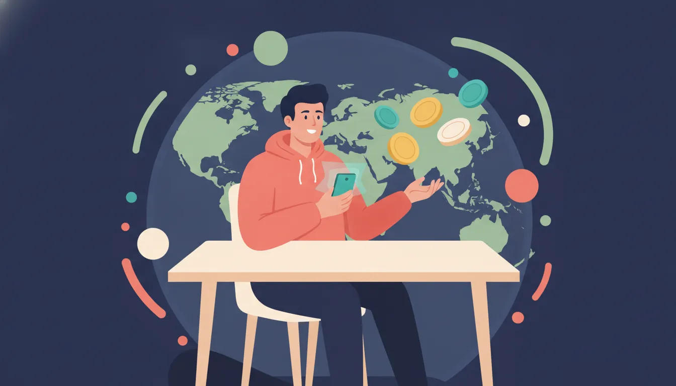 Filipino worker planning a cross-border money transfer